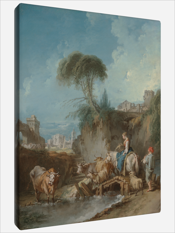 "Buildings and a Herdswoman"