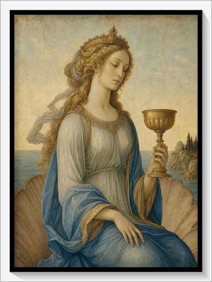 Botticelli Tarot „Königin der Kelche"