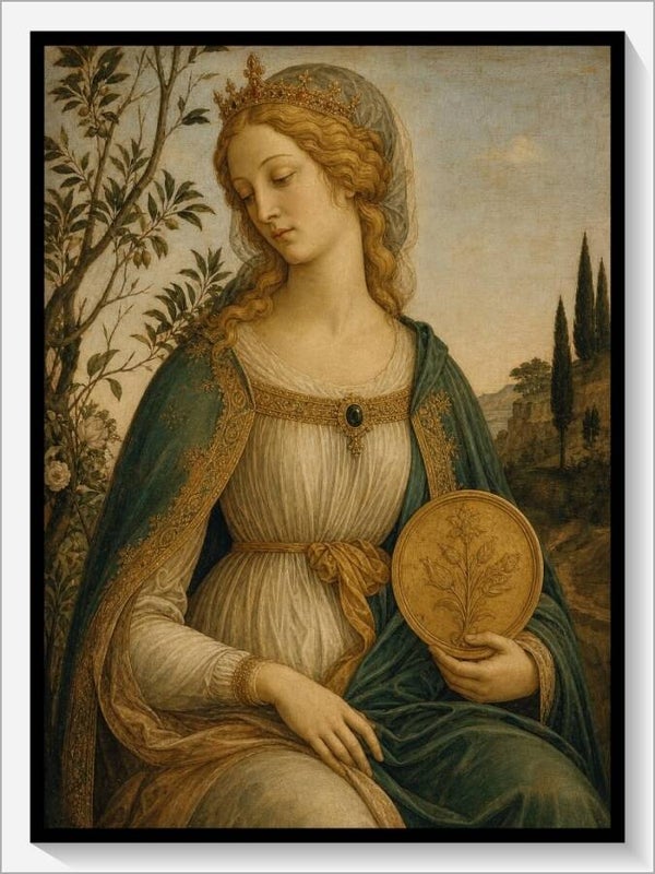 Botticelli Tarot „Königin der Münzen"