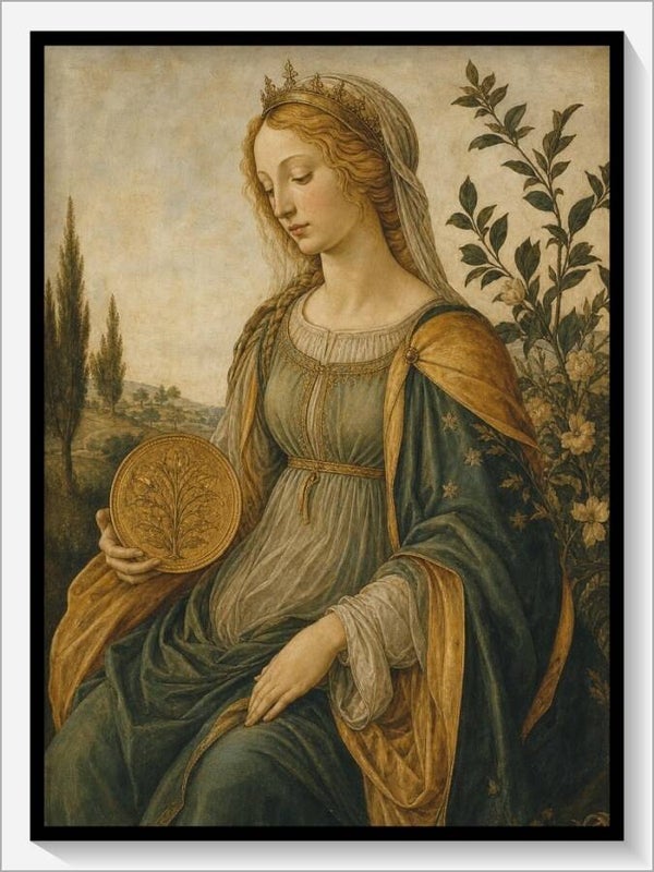 Botticelli Tarot „Königin der Münzen"