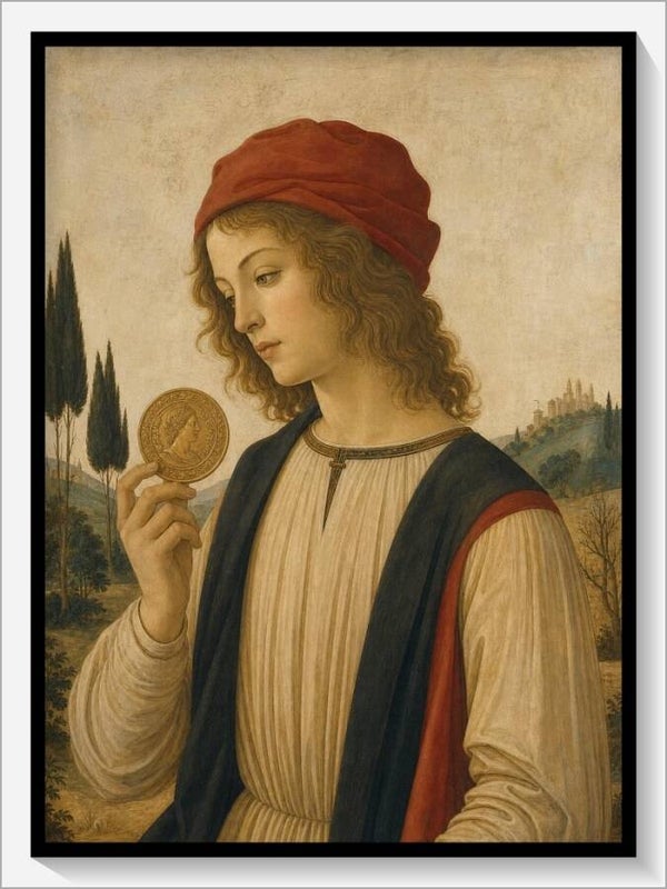 Botticelli Tarot „Bube der Münzen"