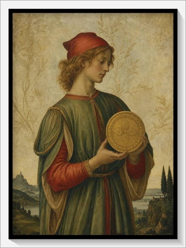 Botticelli Tarot „Bube der Münzen"