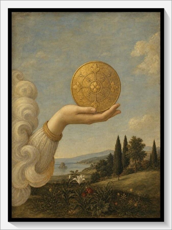 Botticelli Tarot „As der Münzen"