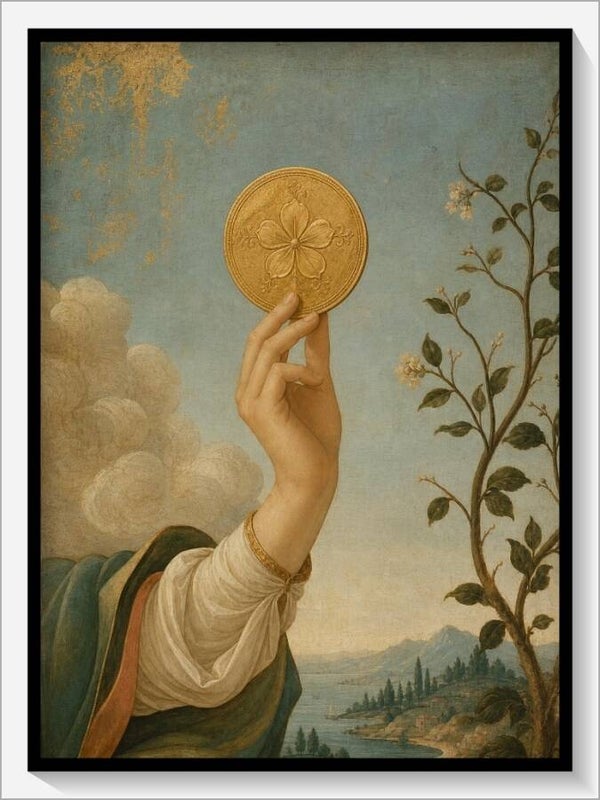 Botticelli Tarot „As der Münzen"