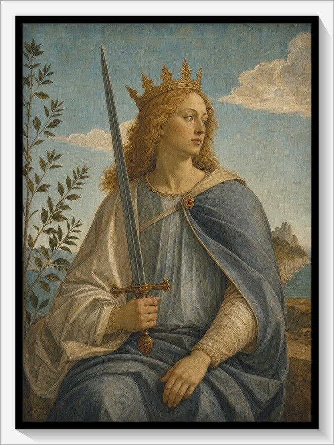 Botticelli Tarot „König der Schwerter"