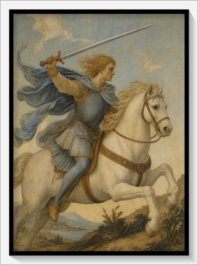 Botticelli Tarot „Ritter der Schwerter"