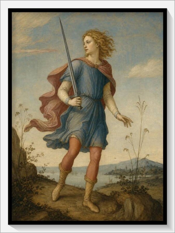 Botticelli Tarot „Bube der Schwerter"