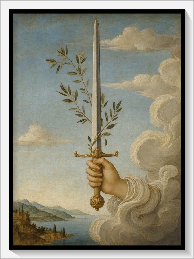 Botticelli Tarot „As der Schwerter"