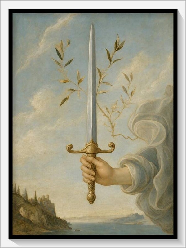 Botticelli Tarot „As der Schwerter"