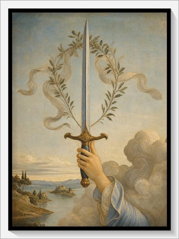 Botticelli Tarot „As der Schwerter"