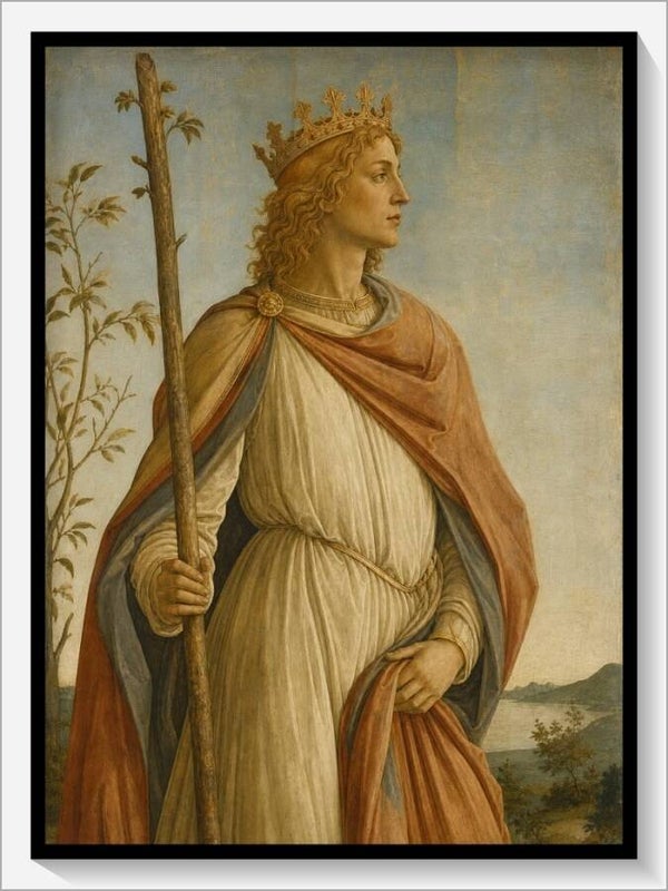Botticelli Tarot „König der Stäbe"