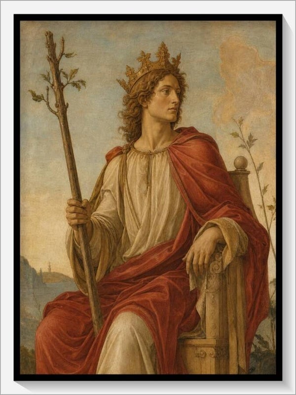 Botticelli Tarot „König der Stäbe"