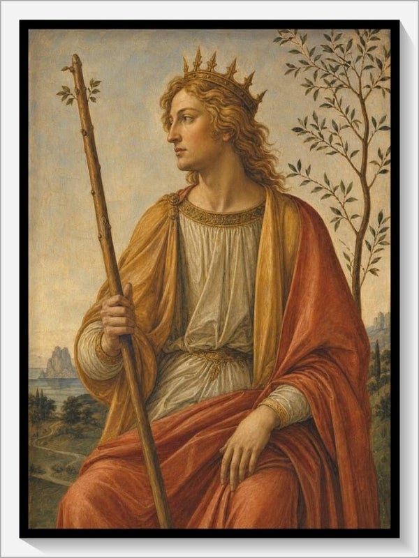 Botticelli Tarot „König der Stäbe"