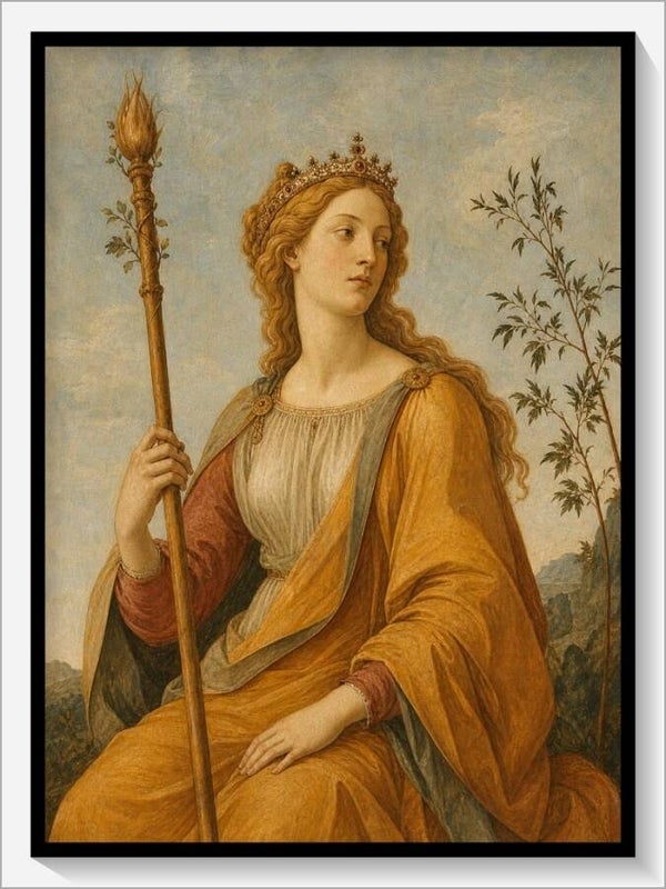 Botticelli Tarot „Königin der Stäbe"