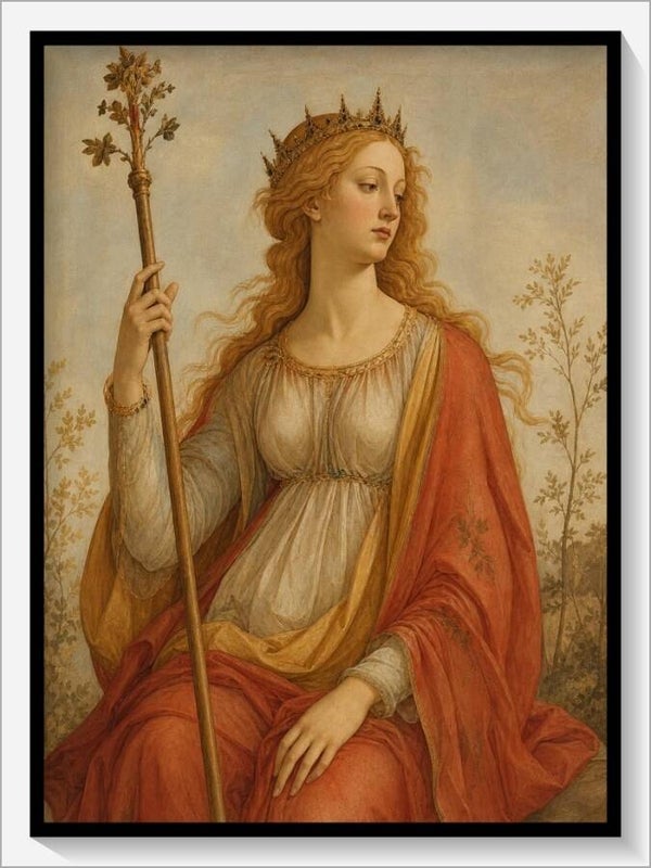 Botticelli Tarot „Königin der Stäbe"