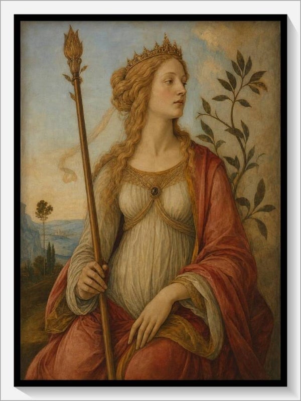 Botticelli Tarot „Königin der Stäbe"