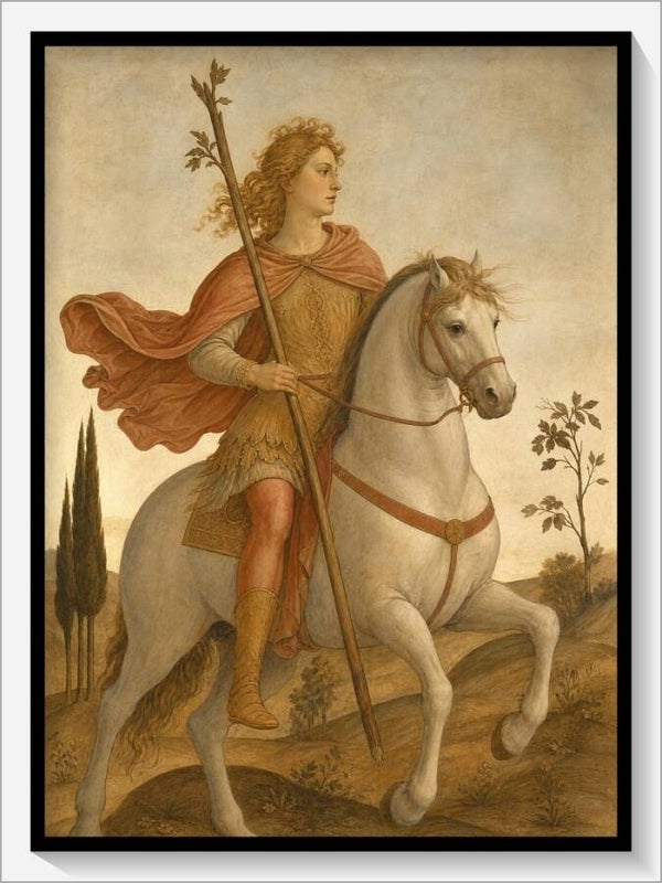 Botticelli Tarot „Ritter der Stäbe"