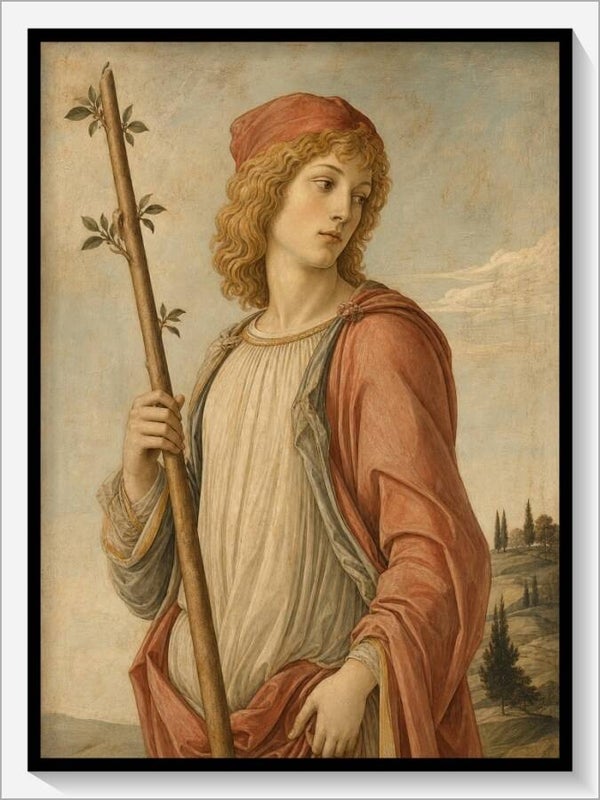 Botticelli Tarot „Bube der Stäbe"