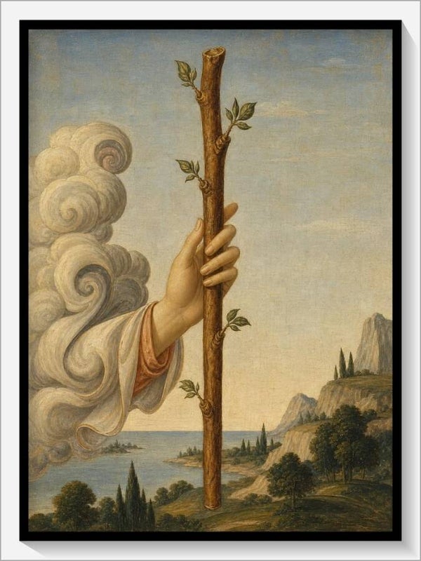 Botticelli Tarot „As der Stäbe"