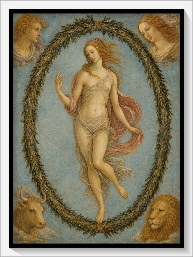 Botticelli Tarot „XXI Die Welt"