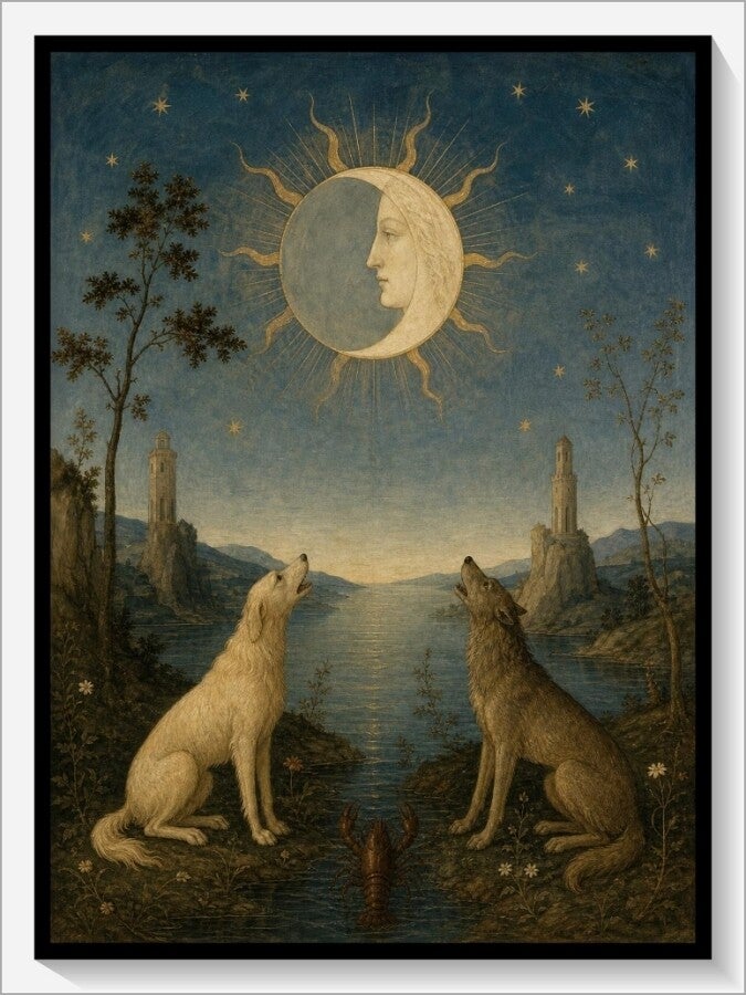 Botticelli Tarot „XVIII Der Mond"