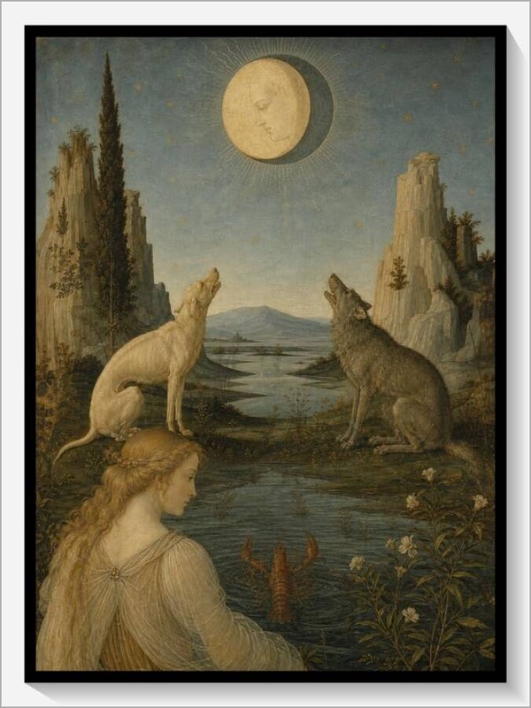 Botticelli Tarot „XVIII Der Mond"