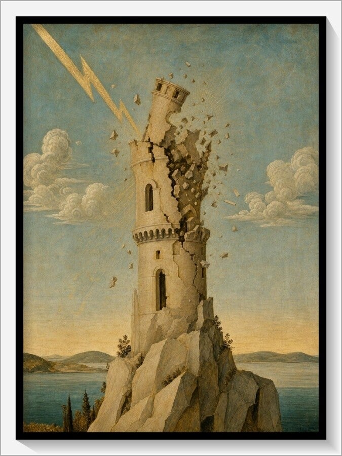 Botticelli Tarot „XVI Der Turm"