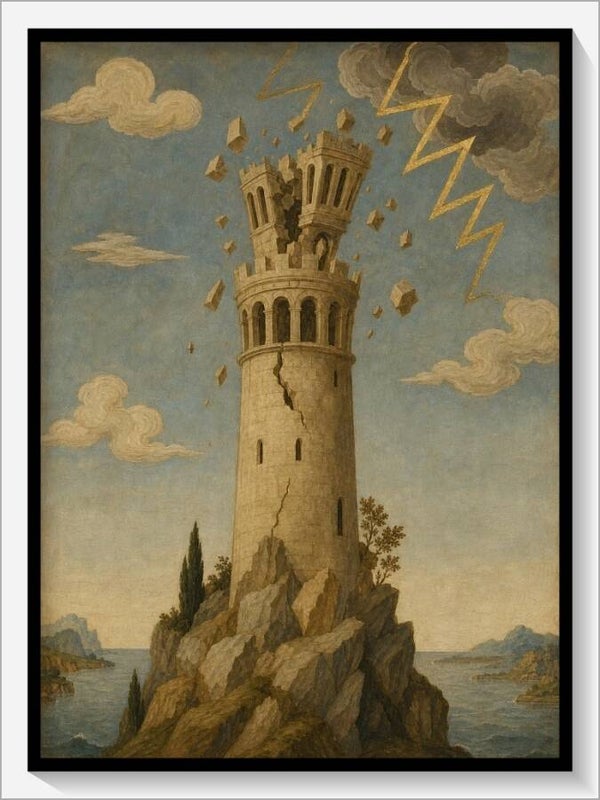 Botticelli Tarot „XVI Der Turm"