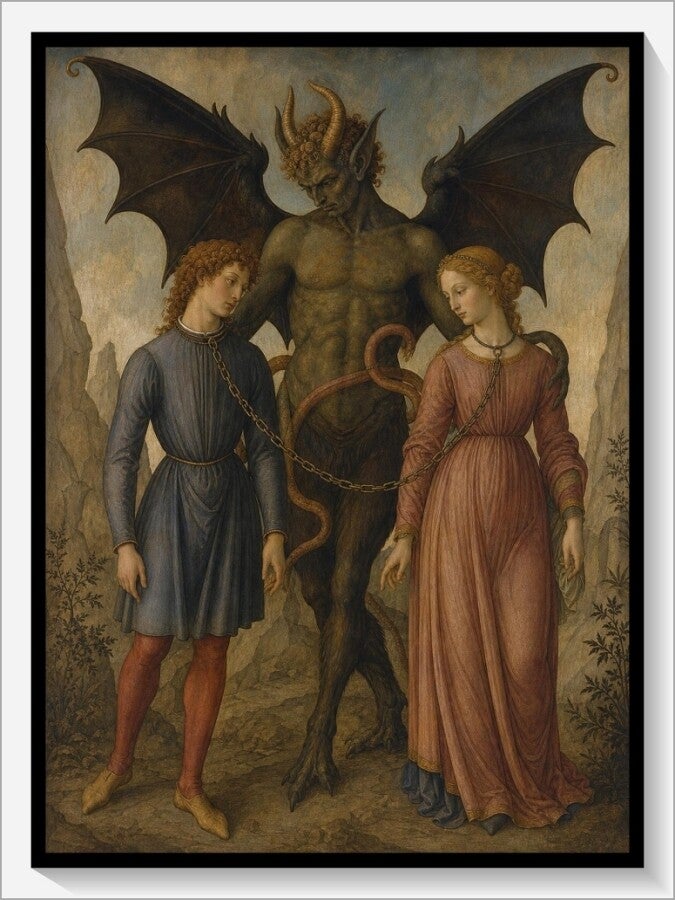 Botticelli Tarot „XV Der Teufel"