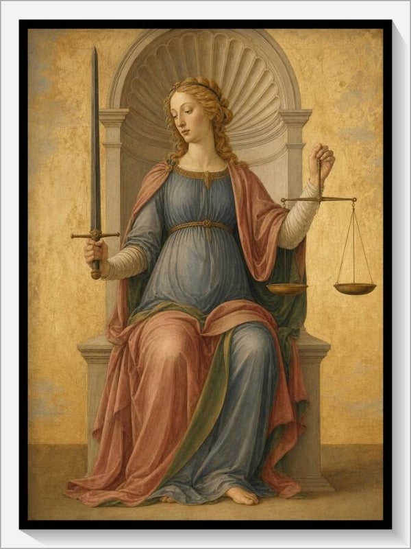 Botticelli Tarot „XI Die Gerechtigkeit“