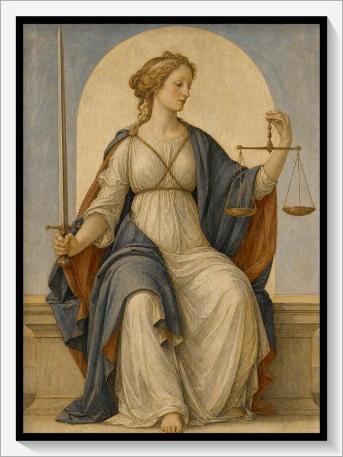 Botticelli Tarot „XI Die Gerechtigkeit“