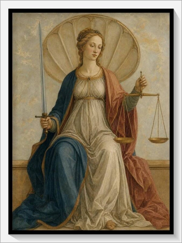 Botticelli Tarot „XI Die Gerechtigkeit“