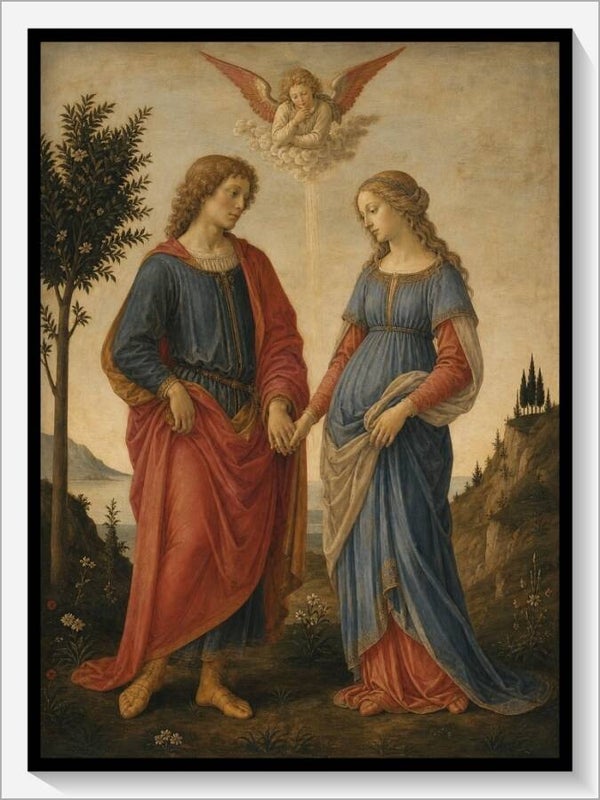 Botticelli Tarot „VI Die Liebenden“