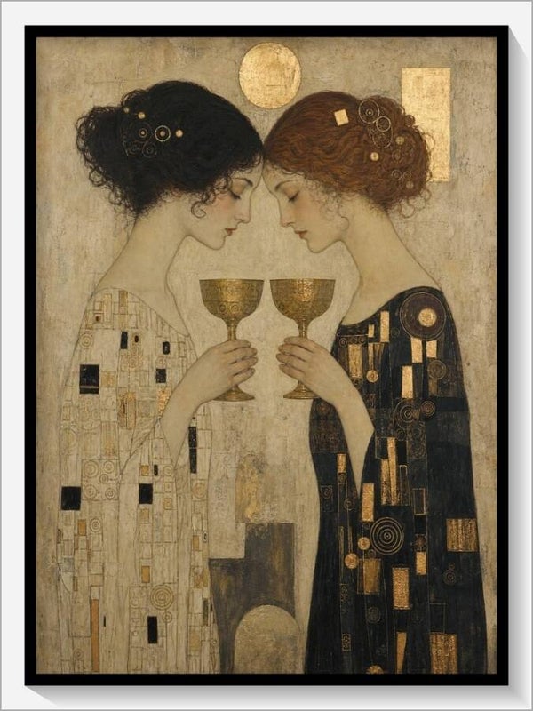 Klimt Tarot „Zwei Kelche“