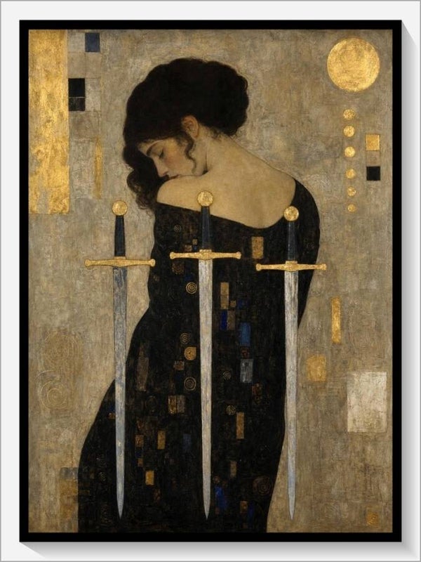 Klimt Tarot „Drei Schwerter“