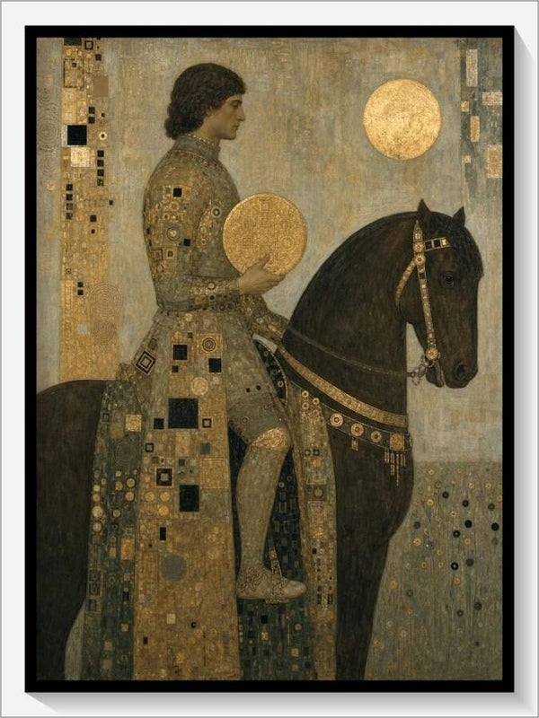 Klimt Tarot „Ritter der Münzen“