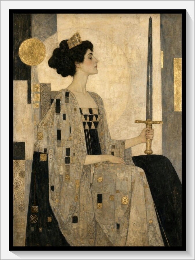 Klimt Tarot „Königin der Schwerter“