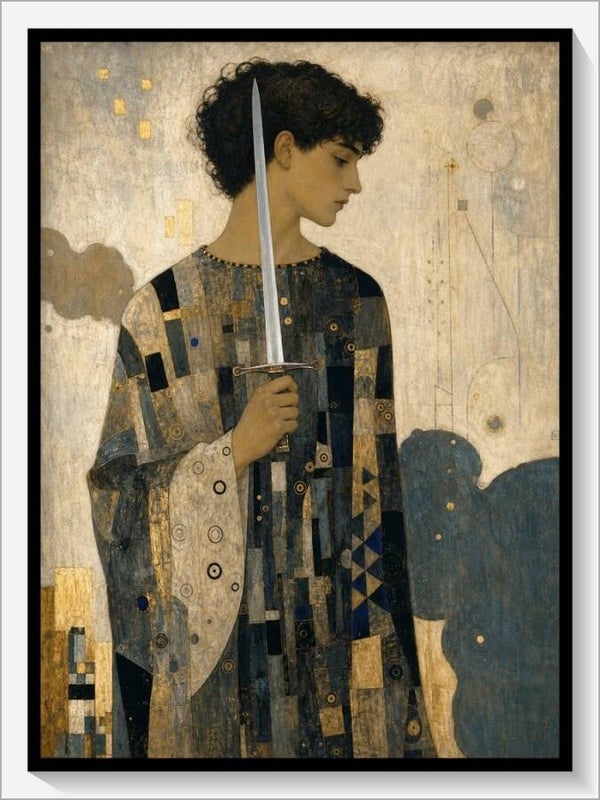 Klimt Tarot „Bube der Schwerter“