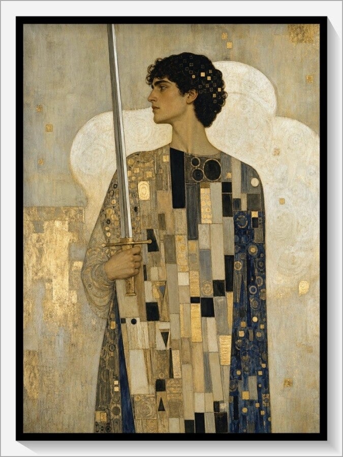 Klimt Tarot „Bube der Schwerter“