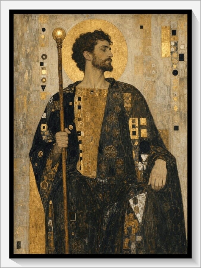 Klimt Tarot „König der Stäbe“