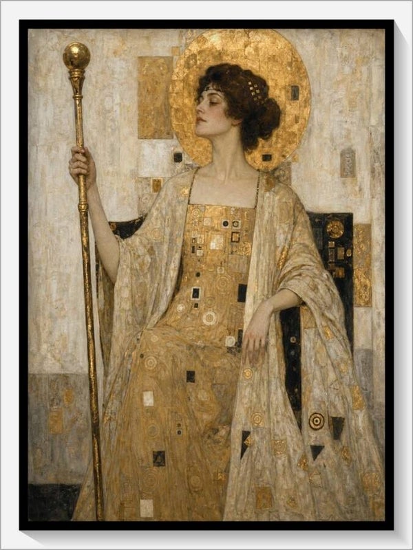 Klimt Tarot „Königin der Stäbe“