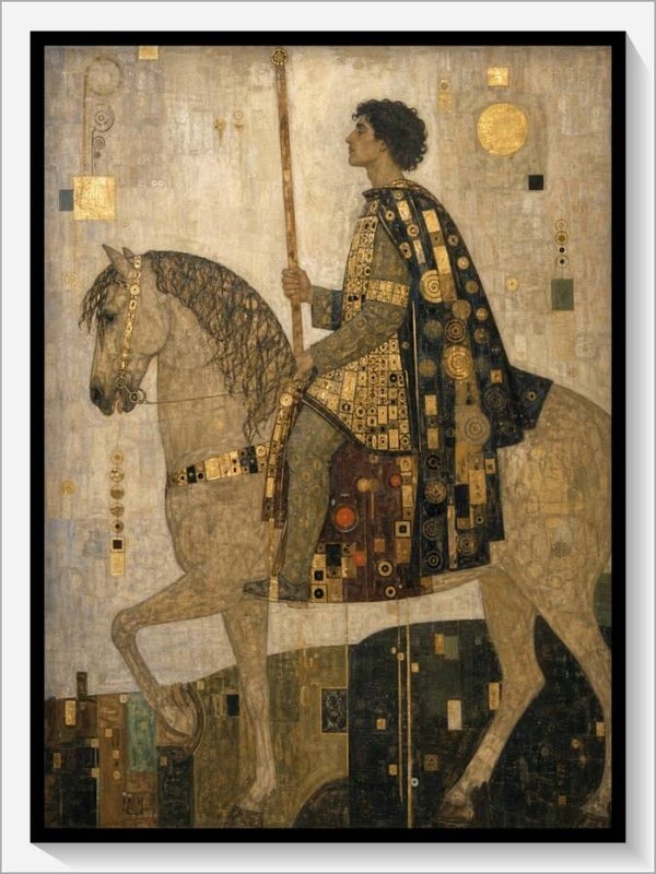 Klimt Tarot „Ritter der Stäbe“