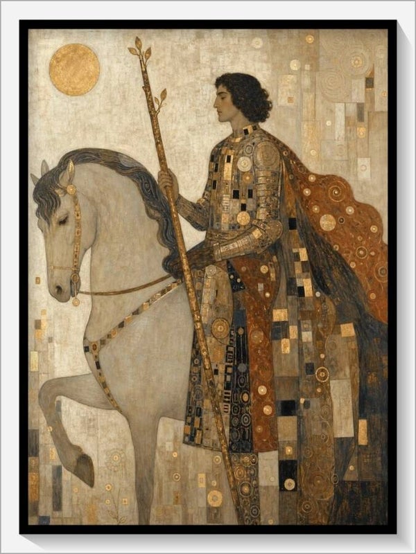 Klimt Tarot „Ritter der Stäbe“