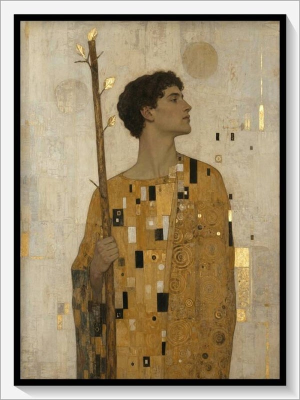 Klimt Tarot „Bube der Stäbe“