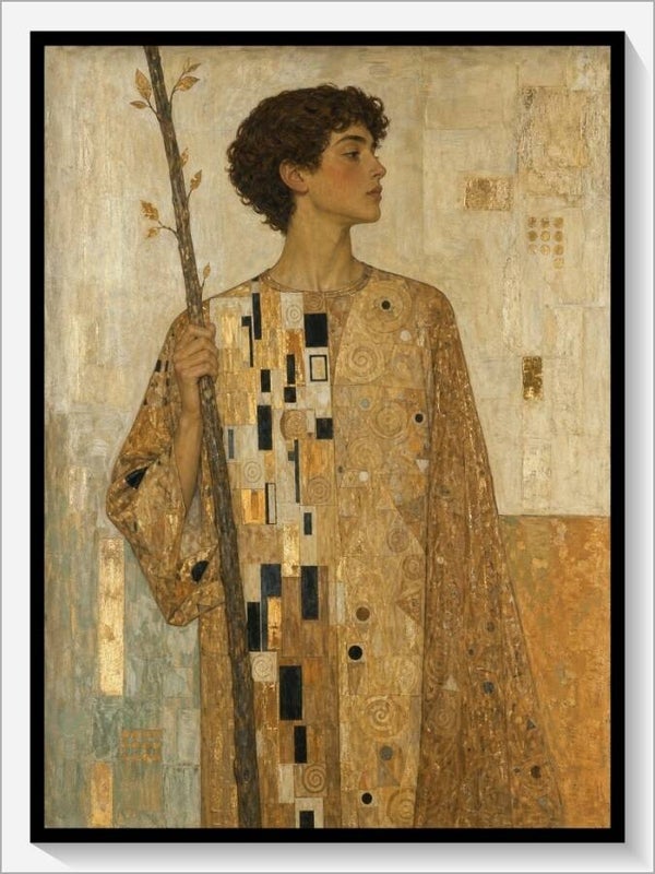 Klimt Tarot „Bube der Stäbe“