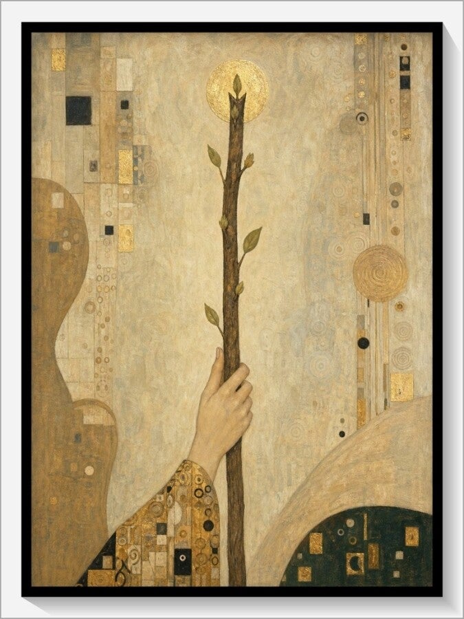 Klimt Tarot „As der Stäbe“