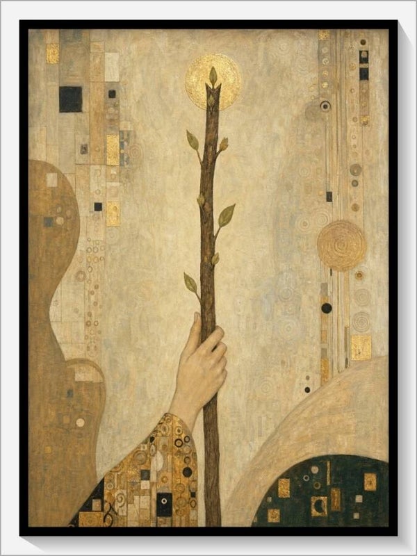 Klimt Tarot „As der Stäbe“