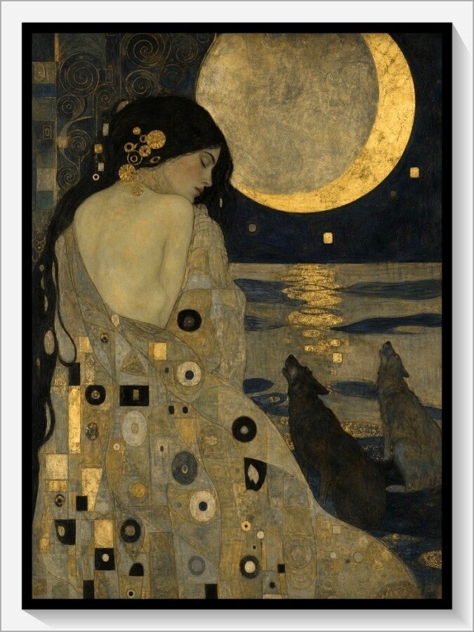 Klimt Tarot „XVIII Der Mond“