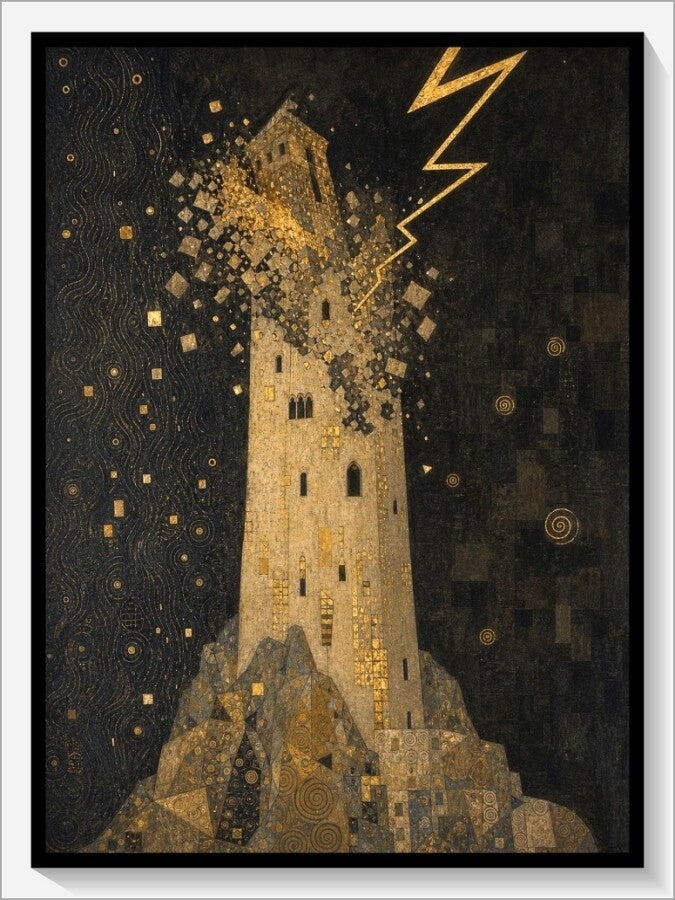 Klimt Tarot „XVI Der Turm“