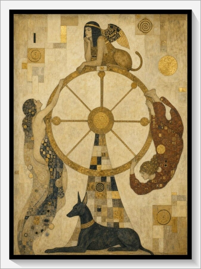 Klimt Tarot „X Das Schicksalsrad“